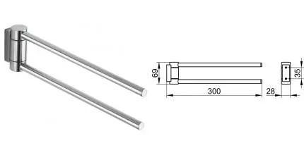 Полотенцедержатель двойной поворотный «Keuco» Plan 14919070000 на стену нержавеющая сталь Полотенцедержатель двойной поворотный «Keuco» Plan 14919070000 на стену нержавеющая сталь