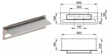 Полотенцедержатель с полкой «Keuco» Edition 400 11575170014 на стену анодированный алюминий/трюфель