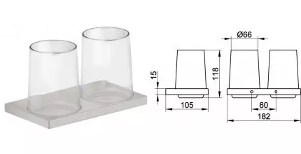 Стакан для зубных щёток и дозатор для жидкого мыла «Keuco» Edition 11 11151059000 на стену шлифованный никель Стакан для зубных щёток и дозатор для жидкого мыла «Keuco» Edition 11 11151059000 на стену шлифованный никель