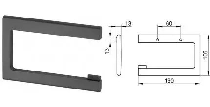 Держатель для туалетной бумаги «Keuco» Edition 400 11562130000 на стену шлифованный чёрный хром Держатель для туалетной бумаги «Keuco» Edition 400 11562130000 на стену шлифованный чёрный хром
