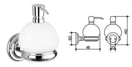 Дозатор для мыла «Keuco» Astor 2153019000 на стену хром/белый