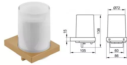 Дозатор для мыла «Keuco» Edition 11 11152039000 на стену шлифованная бронза/белый Дозатор для мыла «Keuco» Edition 11 11152039000 на стену шлифованная бронза/белый