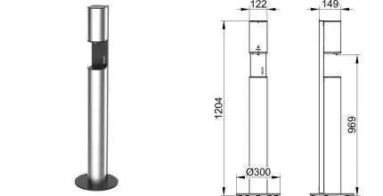 Дозатор дезинфицирующей пены «Keuco» Plan 14956172137 напольный сенсорный от сети анодированный алюминий/тёмно-серый Дозатор дезинфицирующей пены «Keuco» Plan 14956172137 напольный сенсорный от сети анодированный алюминий/тёмно-серый