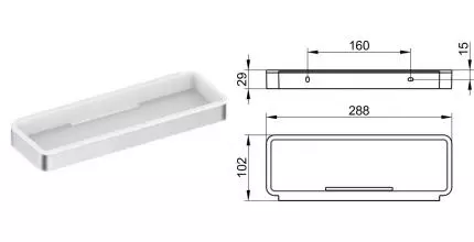 Полка в ванну «Keuco» Plan 14958070051 на стену нержавеющая сталь/белая Полка в ванну «Keuco» Plan 14958070051 на стену нержавеющая сталь/белая