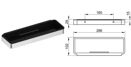 Полка в ванну «Keuco» Plan 14959010037 на стену хром/тёмно-серая Полка в ванну «Keuco» Plan 14959010037 на стену хром/тёмно-серая