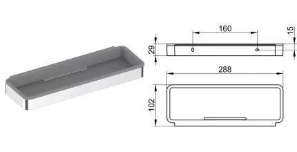 Полка в ванну «Keuco» Plan 14958010038 на стену хром/светло-серая Полка в ванну «Keuco» Plan 14958010038 на стену хром/светло-серая