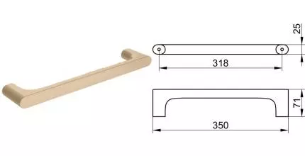 Поручень «Keuco» Edition 400 11507030000 на стену шлифованная бронза Поручень «Keuco» Edition 400 11507030000 на стену шлифованная бронза