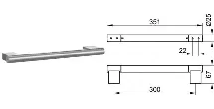 Поручень «Keuco» Plan 14907070000 на стену нержавеющая сталь Поручень «Keuco» Plan 14907070000 на стену нержавеющая сталь