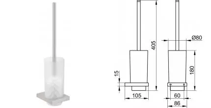 Ёршик для унитаза «Keuco» Edition 11 11164059000 на стену шлифованный никель Ёршик для унитаза «Keuco» Edition 11 11164059000 на стену шлифованный никель