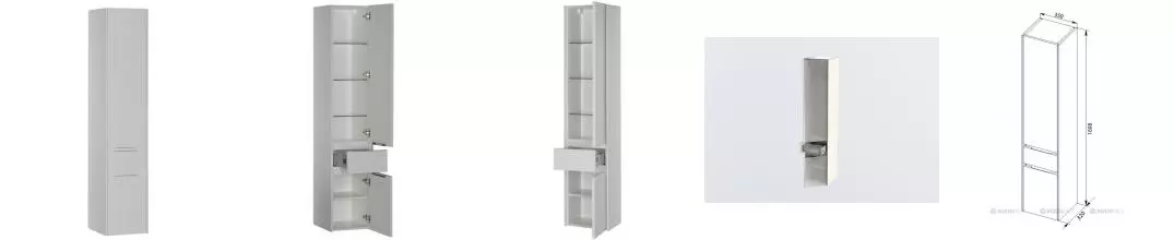 Пенал «Aquanet» Латина 35 подвесной белый левый Пенал «Aquanet» Латина 35 подвесной белый левый