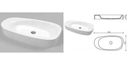 Раковина «Whitecross» Moonstone F 70/35 искусственный камень белая Раковина «Whitecross» Moonstone F 70/35 искусственный камень белая