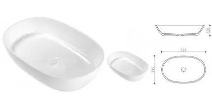 Раковина «Whitecross» Opal 56/38 искусственный камень белая Раковина «Whitecross» Opal 56/38 искусственный камень белая