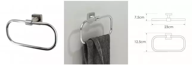 Полотенцедержатель «WasserKRAFT» Rhin K-8760 на стену никель