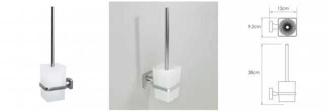 Ёршик для унитаза «WasserKRAFT» Rhin K-8727 на стену никель