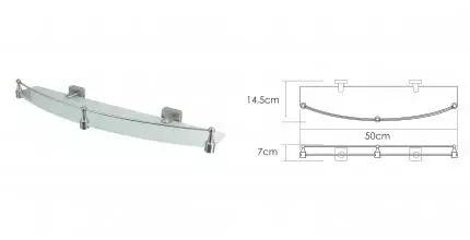 Полка в ванну «WasserKRAFT» Rhin K-8744 на стену никель