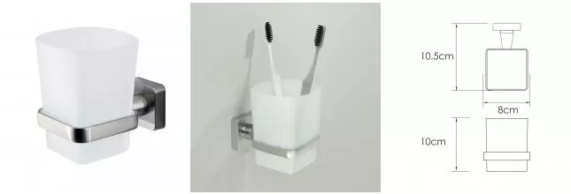 Стакан для зубных щёток «WasserKRAFT» Rhin K-8728 на стену никель