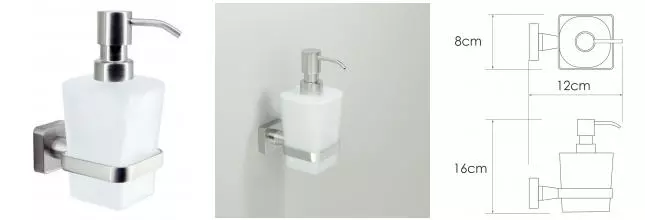 Дозатор для мыла «WasserKRAFT» Rhin K-8799 на стену никель