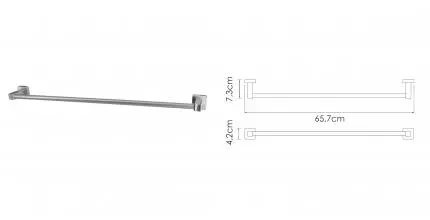 Полотенцедержатель «WasserKRAFT» Rhin K-8730 на стену никель