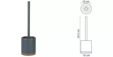 Ёршик для унитаза «WasserKRAFT» Lopau K-3327 напольный тёмно-серый/тёмное дерево