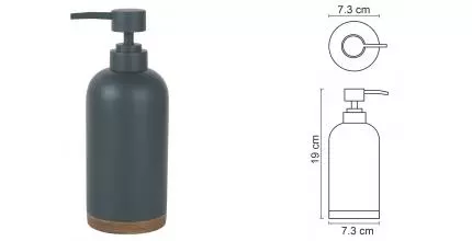 Дозатор для мыла «WasserKRAFT» Lopau K-3399 на стол тёмно-серый/тёмное дерево