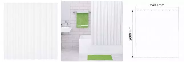 Штора для ванной «WasserKRAFT» Vils SC-10203 240/200 белая