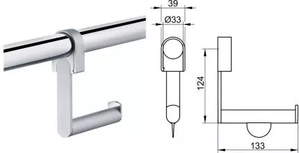 Держатель для туалетной бумаги «Keuco» Plan 34962010000 на поручень хром Держатель для туалетной бумаги «Keuco» Plan 34962010000 на поручень хром