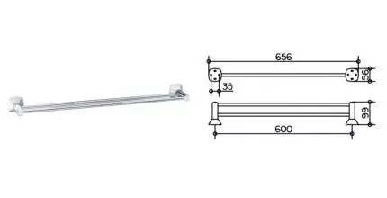 Полотенцедержатель двойной «Keuco» City.2 2703010600 на стену хром