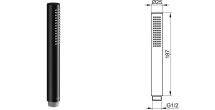 Ручная лейка «Keuco» 56080370100 чёрная матовая