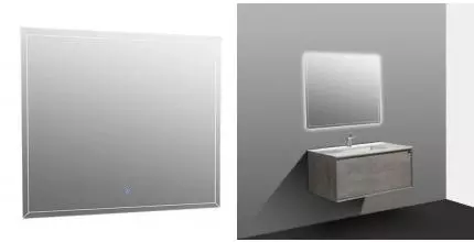 Зеркало «Black & White» U909.1200MR 120/80 с сенсорным выключателем с подсветкой и подогревом