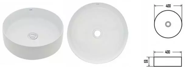 Раковина «AQUAme» AQM5007 40/40 фарфоровая белая