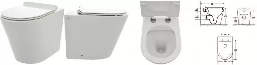 Приставной унитаз безободковый «AQUAme» Rimless AQM3001 белый с сиденьем ультратонкое дюропласт с микролифтом белое Приставной унитаз безободковый «AQUAme» Rimless AQM3001 белый с сиденьем ультратонкое дюропласт с микролифтом белое
