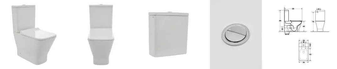 Унитаз компакт безободковый «AQUAme» AQM1005-1102 белый с сиденьем дюропласт с микролифтом белое