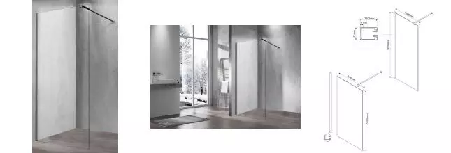 Душевая перегородка «Vincea» Walk-In VSW-1H100CLGM 100/200 прозрачная/вороненая сталь Душевая перегородка «Vincea» Walk-In VSW-1H100CLGM 100/200 прозрачная/вороненая сталь