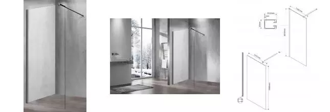Душевая перегородка «Vincea» Walk-In VSW-1H110CLGM 110/200 прозрачная/вороненая сталь Душевая перегородка «Vincea» Walk-In VSW-1H110CLGM 110/200 прозрачная/вороненая сталь
