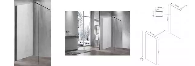 Душевая перегородка «Vincea» Walk-In VSW-1H120CLGM 120/200 прозрачная/вороненая сталь Душевая перегородка «Vincea» Walk-In VSW-1H120CLGM 120/200 прозрачная/вороненая сталь