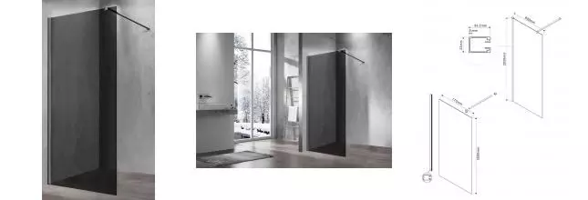 Душевая перегородка «Vincea» Walk-In VSW-1H800CGGM 80/200 тонированная/вороненая сталь Душевая перегородка «Vincea» Walk-In VSW-1H800CGGM 80/200 тонированная/вороненая сталь
