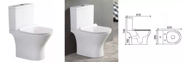 Унитаз компакт безободковый «Azario» Verde AZ2224 белый с сиденьем дюропласт с микролифтом белое Унитаз компакт безободковый «Azario» Verde AZ2224 белый с сиденьем дюропласт с микролифтом белое