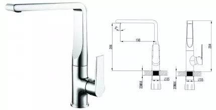 Смеситель для кухонной мойки «Azario» Faro AZPS56459C хром