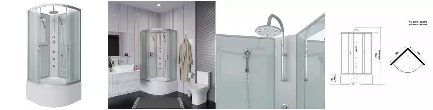 Душевая кабина «Niagara» NG-2308-14BKTG 90/90 высокий поддон матовая/белая без крыши с гидромассажем Душевая кабина «Niagara» NG-2308-14BKTG 90/90 высокий поддон матовая/белая без крыши с гидромассажем