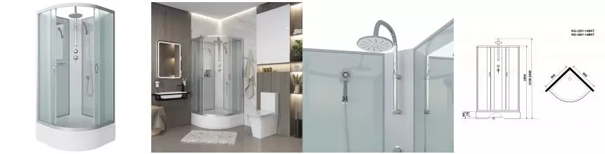 Душевая кабина «Niagara» NG-3301-14BKT 90/90 средний поддон матовая/белая без крыши Душевая кабина «Niagara» NG-3301-14BKT 90/90 средний поддон матовая/белая без крыши