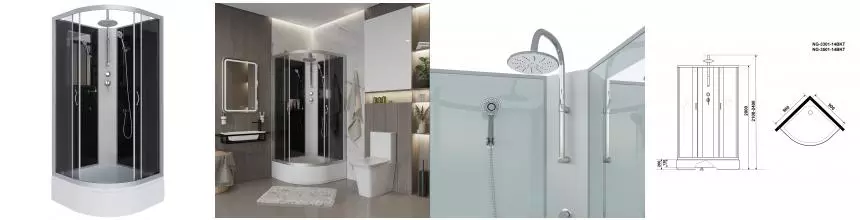 Душевая кабина «Niagara» NG-3501-14BKT 90/90 средний поддон тонированная/чёрная без крыши Душевая кабина «Niagara» NG-3501-14BKT 90/90 средний поддон тонированная/чёрная без крыши