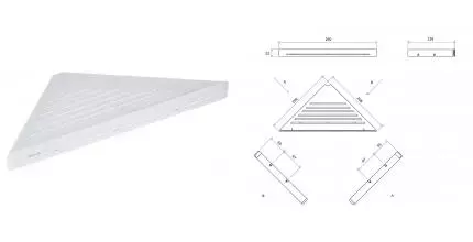 Угловая полка в ванну «Ravak» Slim C X07P652 на стену белая