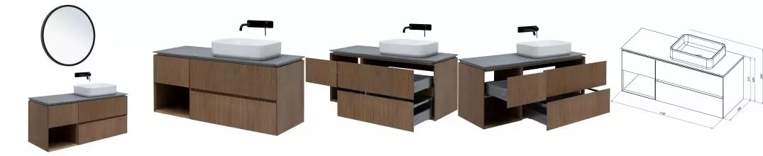 Мебель для ванной подвесная «Allen Brau» Infinity 120 R (274262) natural oak