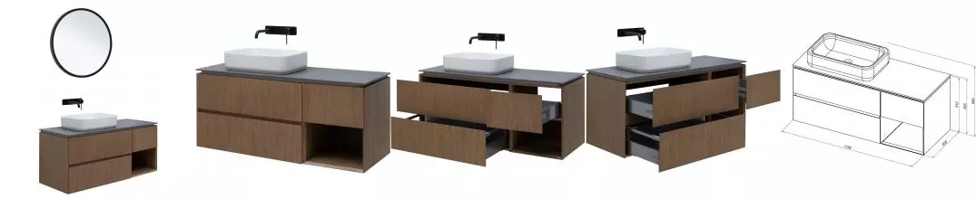 Мебель для ванной подвесная «Allen Brau» Infinity 120 L (274248) natural oak