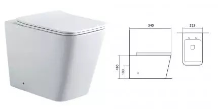 Приставной унитаз безободковый «Акватек» Либра New AQ1908N-00 белый с сиденьем дюропласт с микролифтом белое