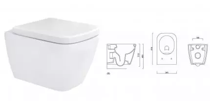 Подвесной унитаз безободковый «Gural Vit» Nova NO31DAK00/YM00DRP450000 белый с сиденьем с микролифтом белое