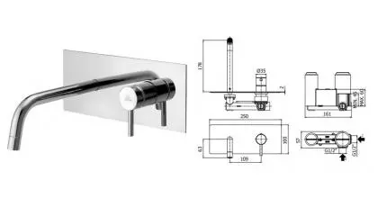 Смеситель для раковины «Paffoni» Light LIG105CR хром