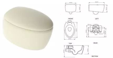 Подвесной унитаз безободковый «GSG» Touch TOWCSOSC015/TOCOPRTICR015/ACS40 пергамон матовый с сиденьем дюропласт с микролифтом