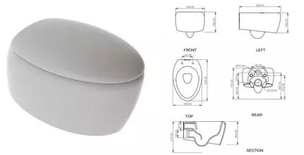 Подвесной унитаз безободковый «GSG» Touch TOWCSOSC019/TOCOPRTICR019/ACS40 серый дымчатый/матовый с сиденьем дюропласт с микролифтом