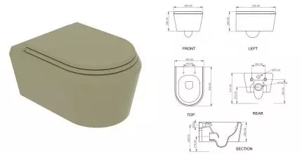 Подвесной унитаз безободковый «GSG» Cruise CRWCSO016/CRCOPRSLTICR016 медовый/матовый с сиденьем термопласт с микролифтом